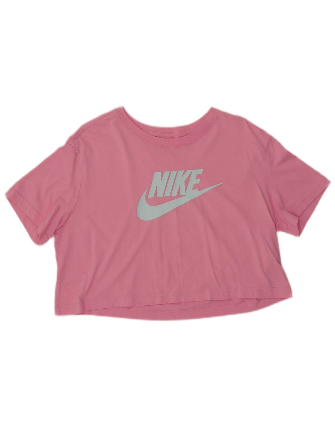 Damski T-shirt NIKE Crop Graphic Top UK 14 Średni Różowy Bawełniany