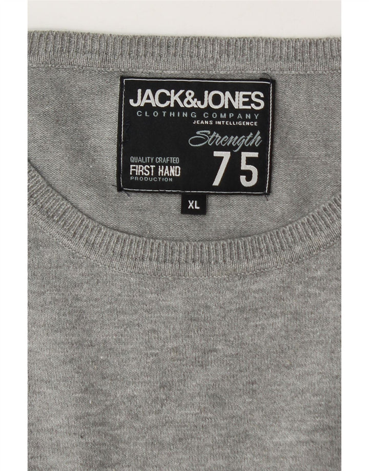 Męski sweter Jack & Jones z okrągłym dekoltem XL, szary, nakrapiany