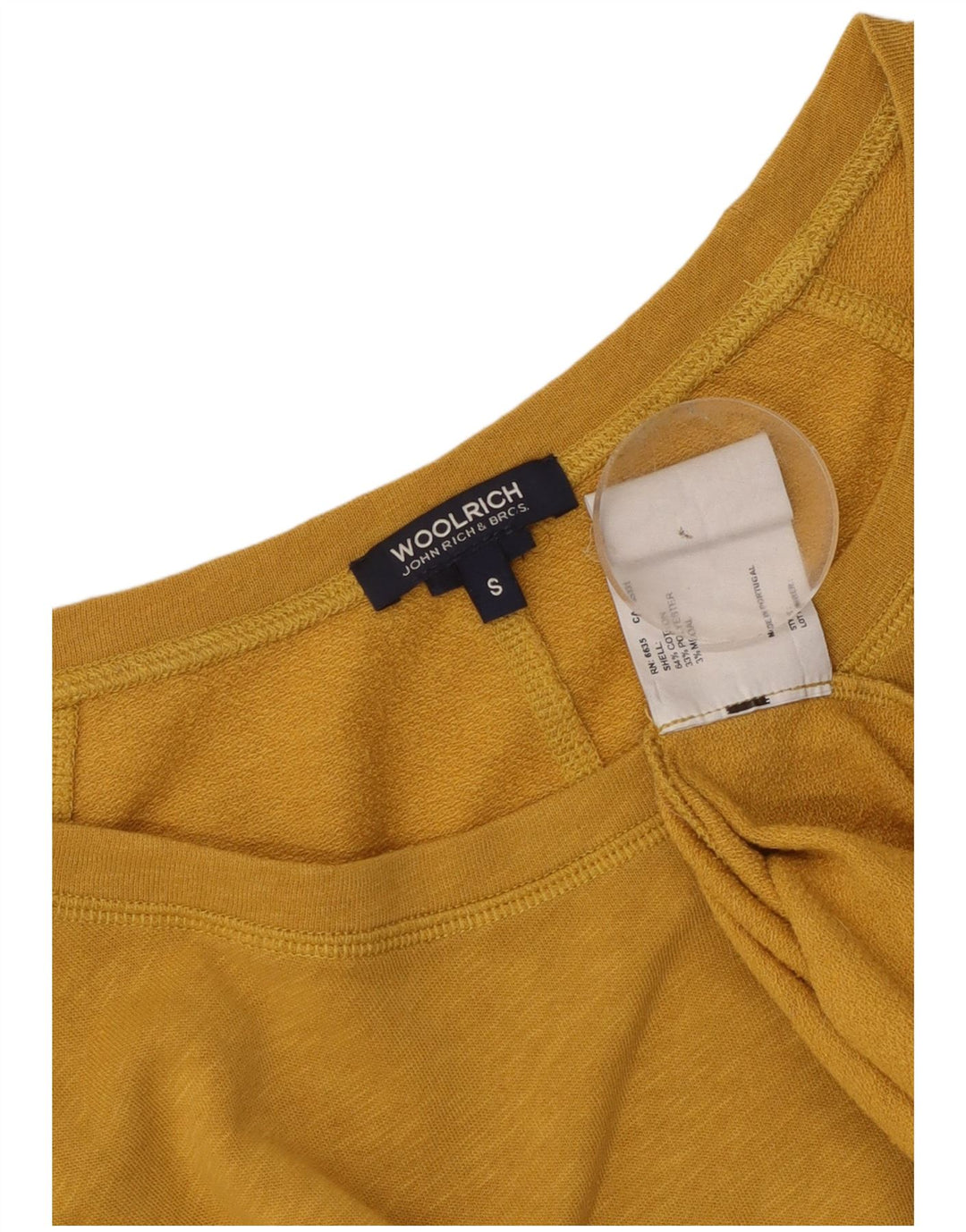 Damski top oversize Woolrich z długim rękawem, UK 10, mały, żółty, bawełniany