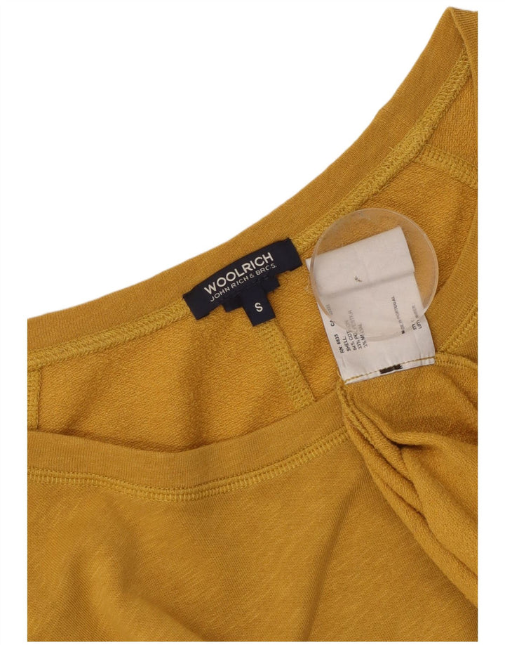 Damski top oversize Woolrich z długim rękawem, UK 10, mały, żółty, bawełniany