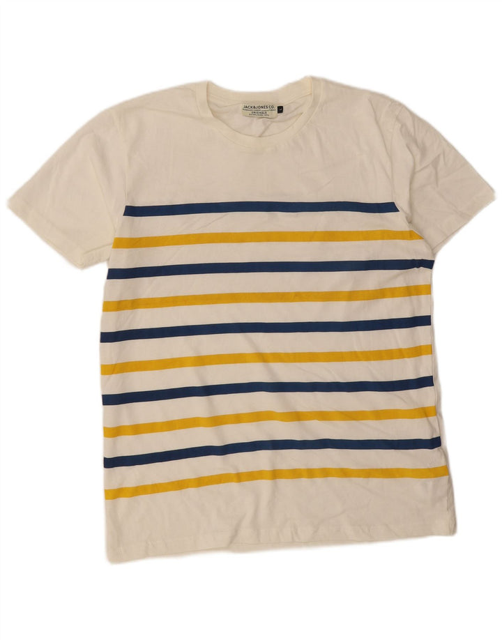 T-shirt męski JACK & JONES, duży, bawełniany w białe paski