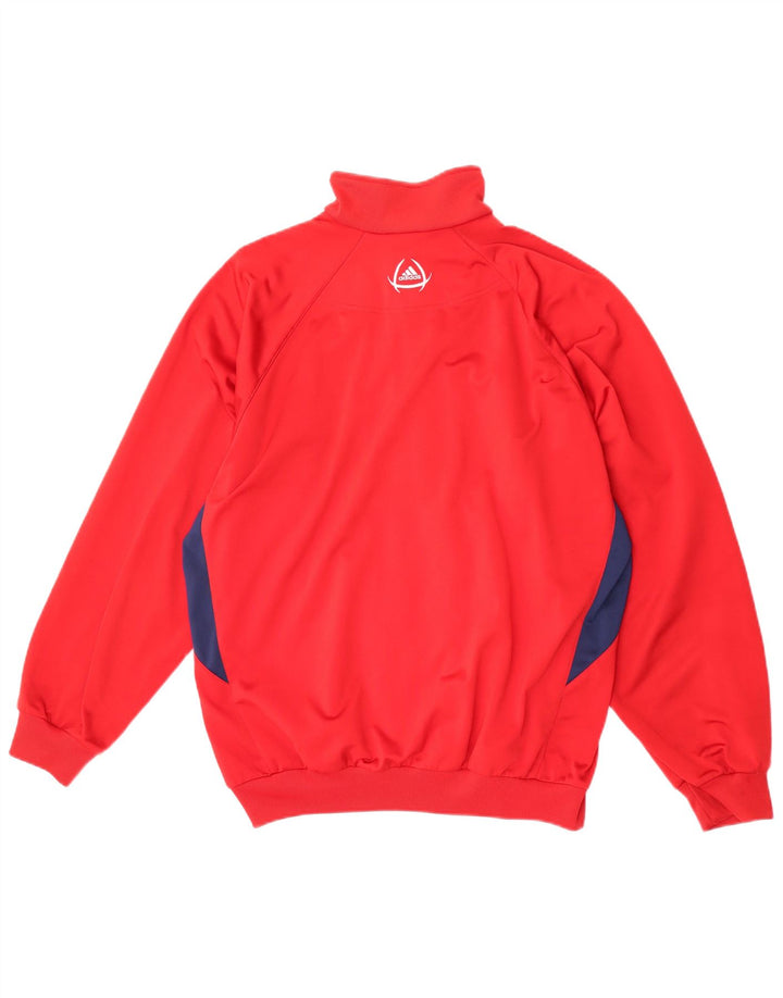 Męska kurtka dresowa Adidas UK 40/42, poliester w kolorze średniej czerwieni