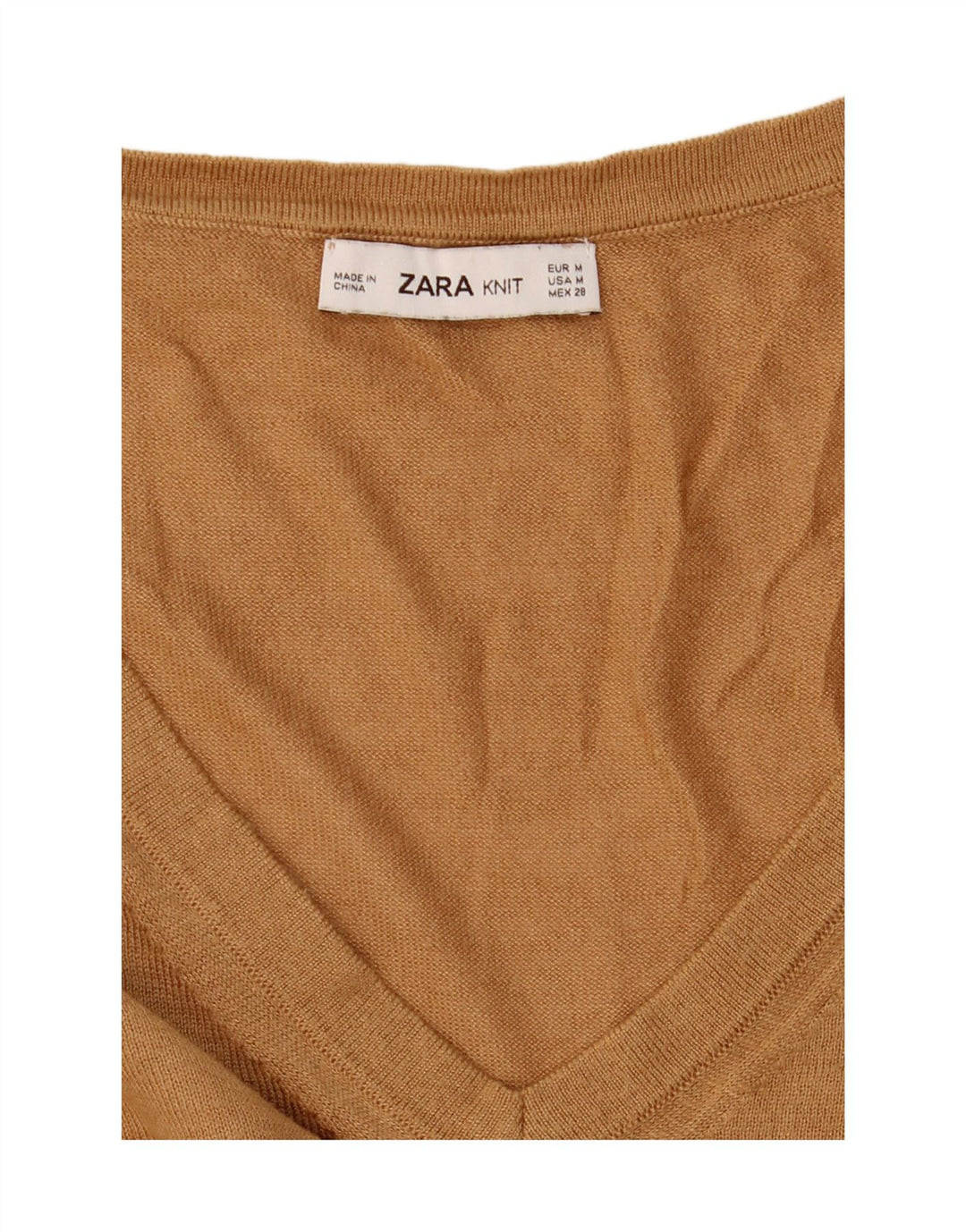 Sweter damski Zara Oversize z dekoltem w kształcie litery V, UK 14, średni brąz