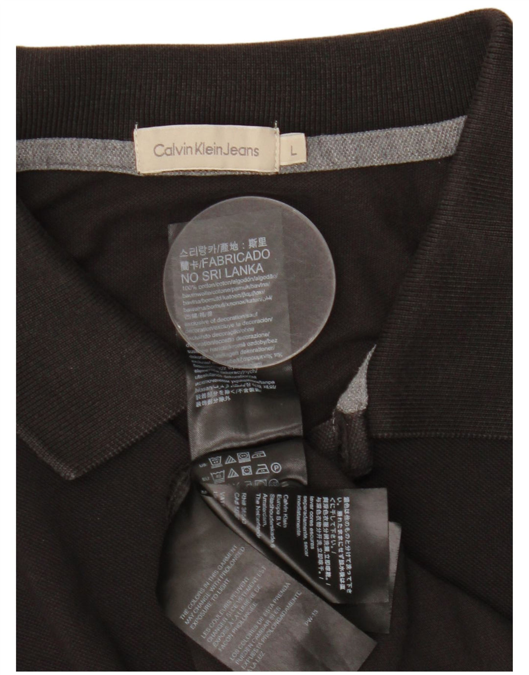 Męska koszulka polo Calvin Klein Jeans, duża, czarna, bawełniana