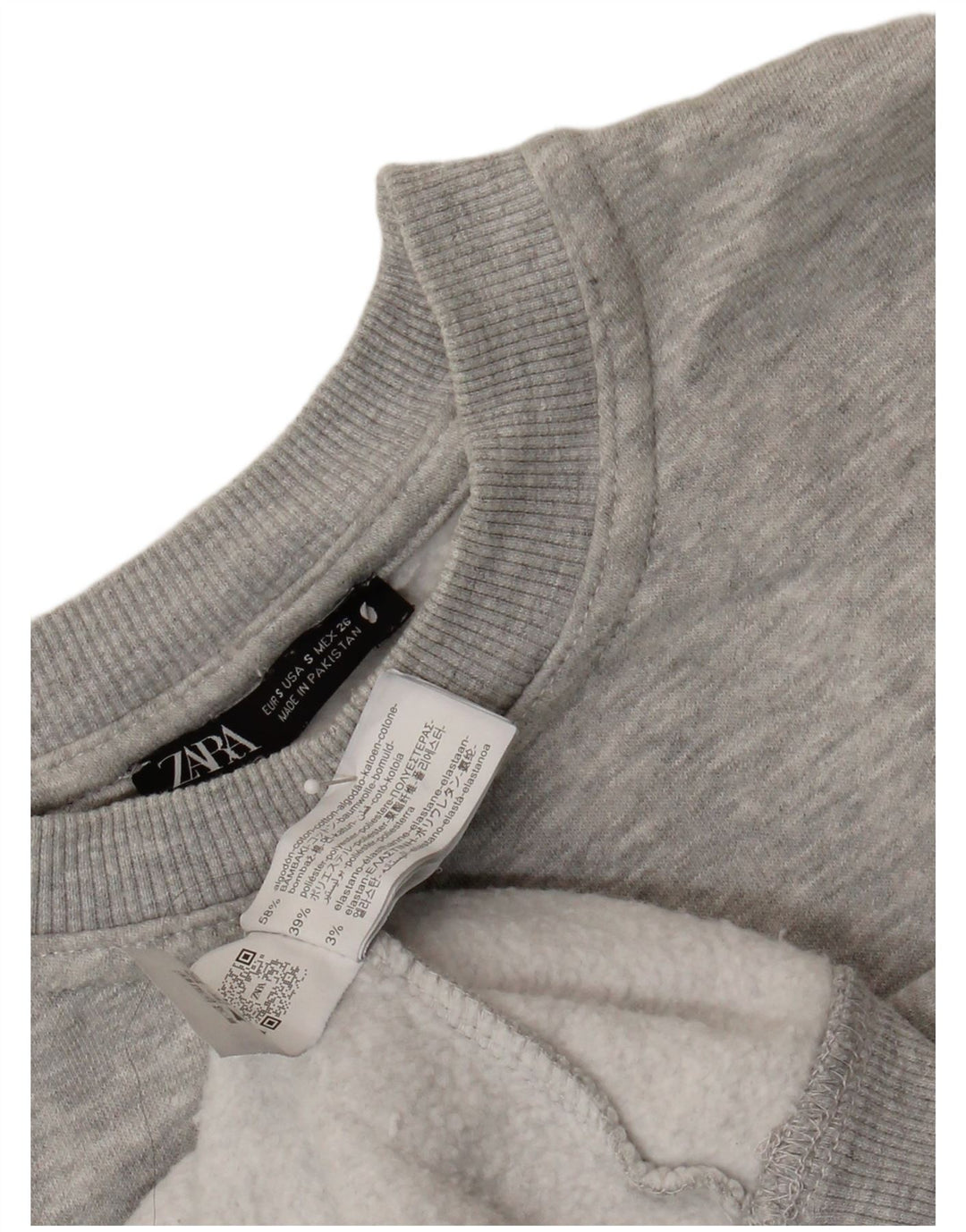 Damska bluza oversize Zara UK 10, mała, szara, nakrapiana bawełna