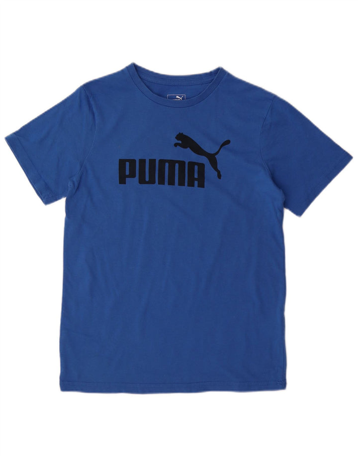 Chłopięcy T-shirt z grafiką PUMA, rozmiar 14-15 lat, duży, niebieski, bawełniany