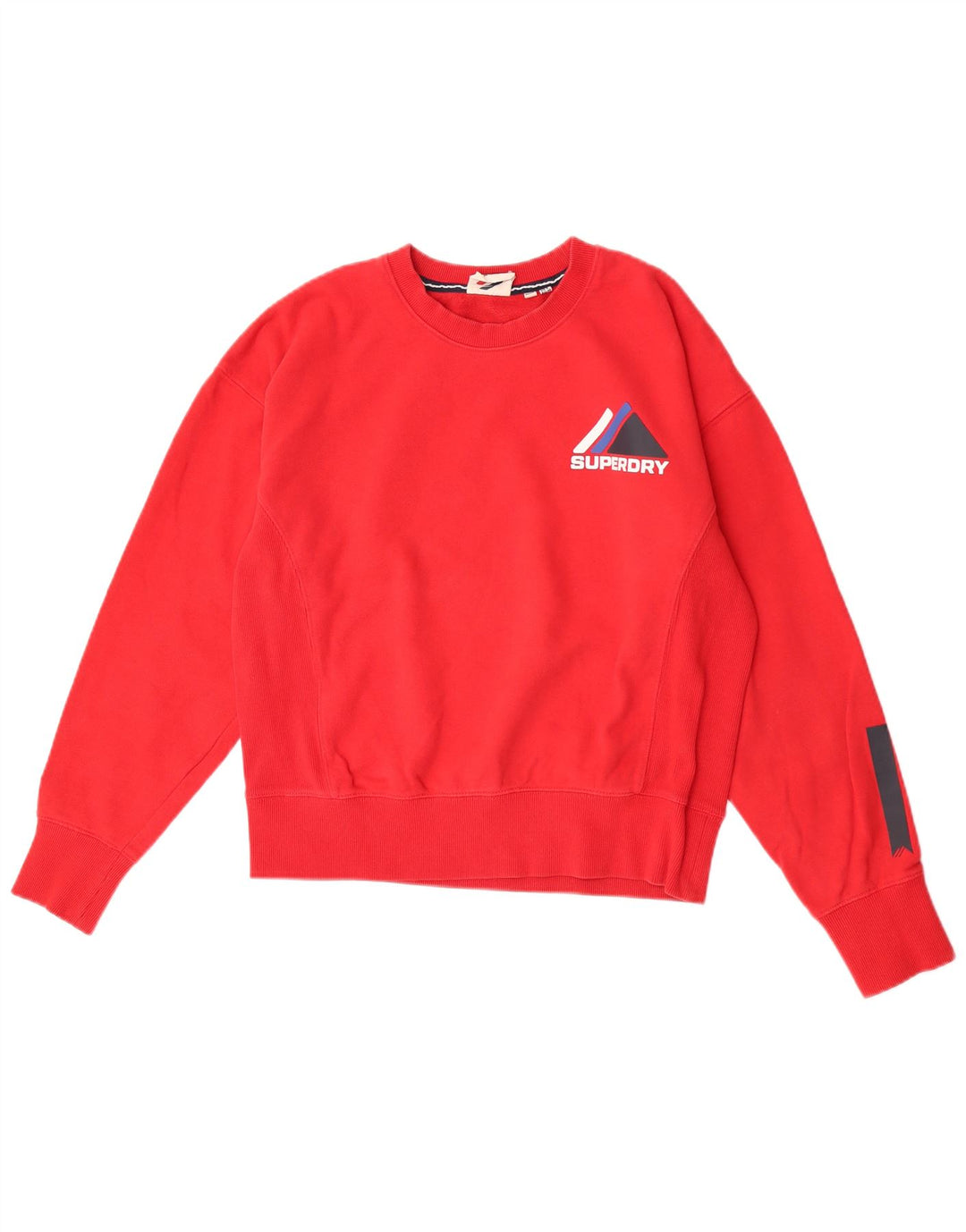 Damski sweter z grafiką Superdry, UK 12, średni czerwony, bawełniany