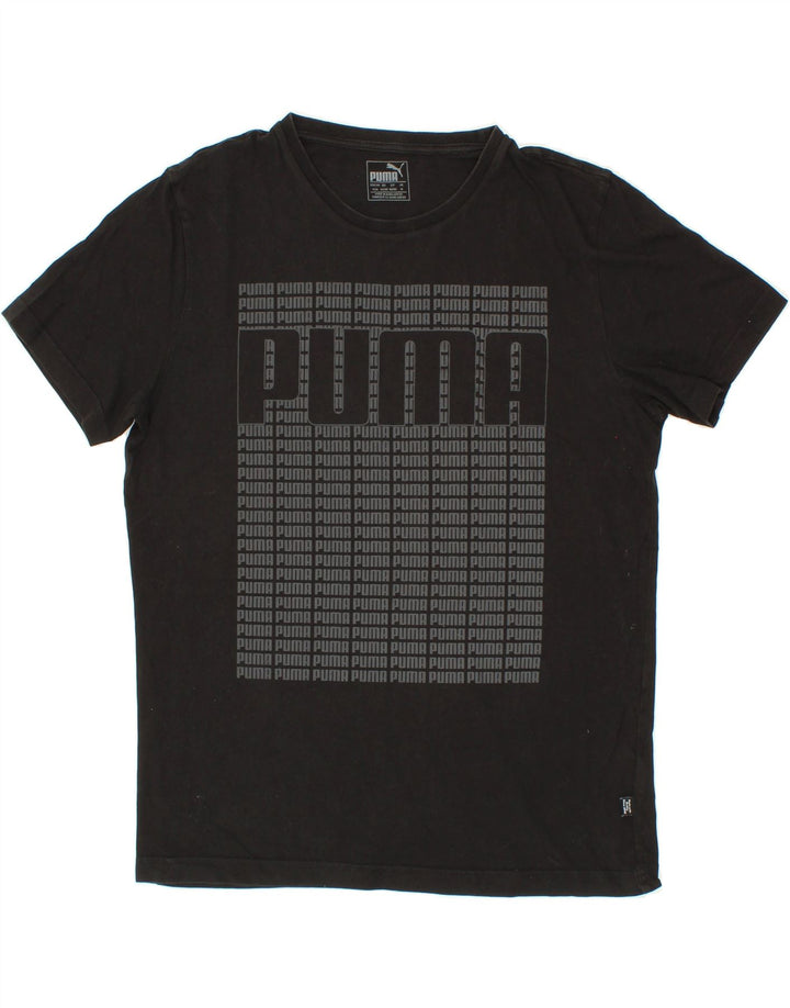 PUMA Mens Graphic T-Shirt Top Medium Black Cotton Vintage Puma and Second-Hand Puma from Messina Hembry 