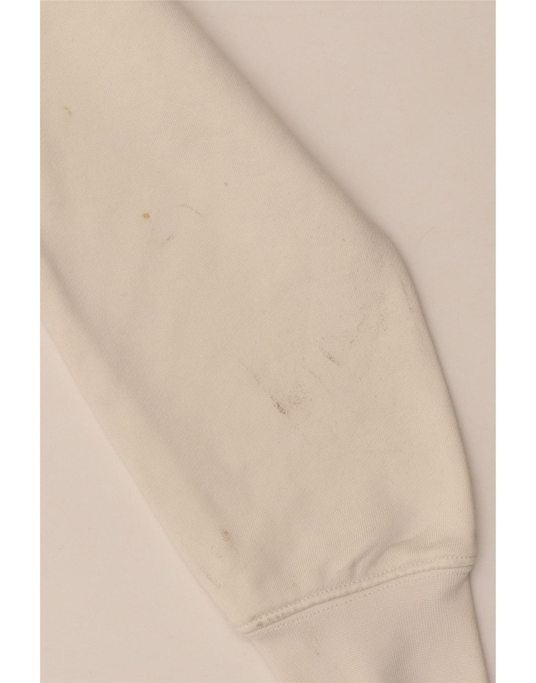 Damska bluza Guess Crop Graphic Jumper UK 10, mała w kolorze złamanej bieli, poliamid
