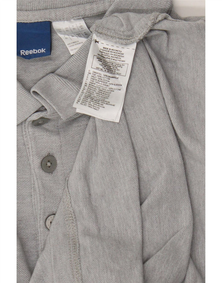 Męska koszulka polo Reebok XL, szara, bawełniana w plamki
