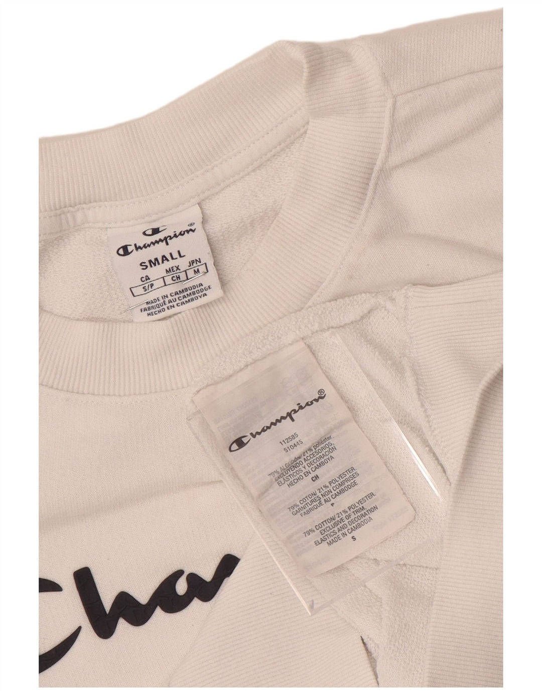 Damska bluza Champion Graphic Jumper UK 10 Small White Cotton