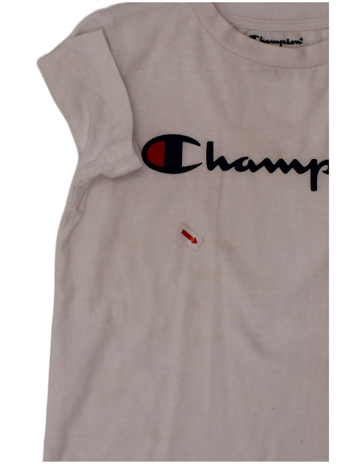Chłopięcy T-shirt z grafiką CHAMPION Top 4-5 lat, biała bawełna
