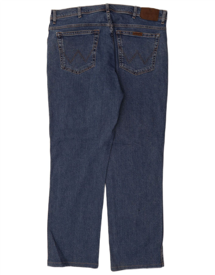 Męskie jeansy Wrangler o prostym kroju W38 L32, niebieskie, bawełniane