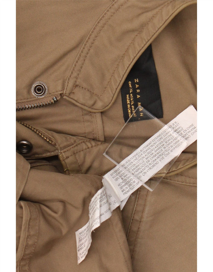 Kurtka męska Zara UK 42 XL, beżowa, bawełniana