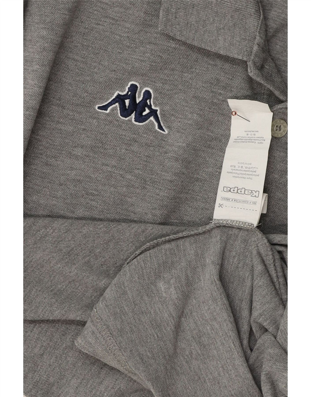 Męska koszulka polo KAPPA, średnioszara, bawełniana