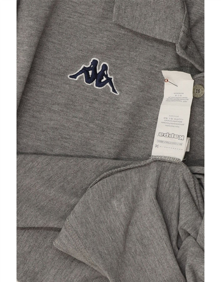 Męska koszulka polo KAPPA, średnioszara, bawełniana