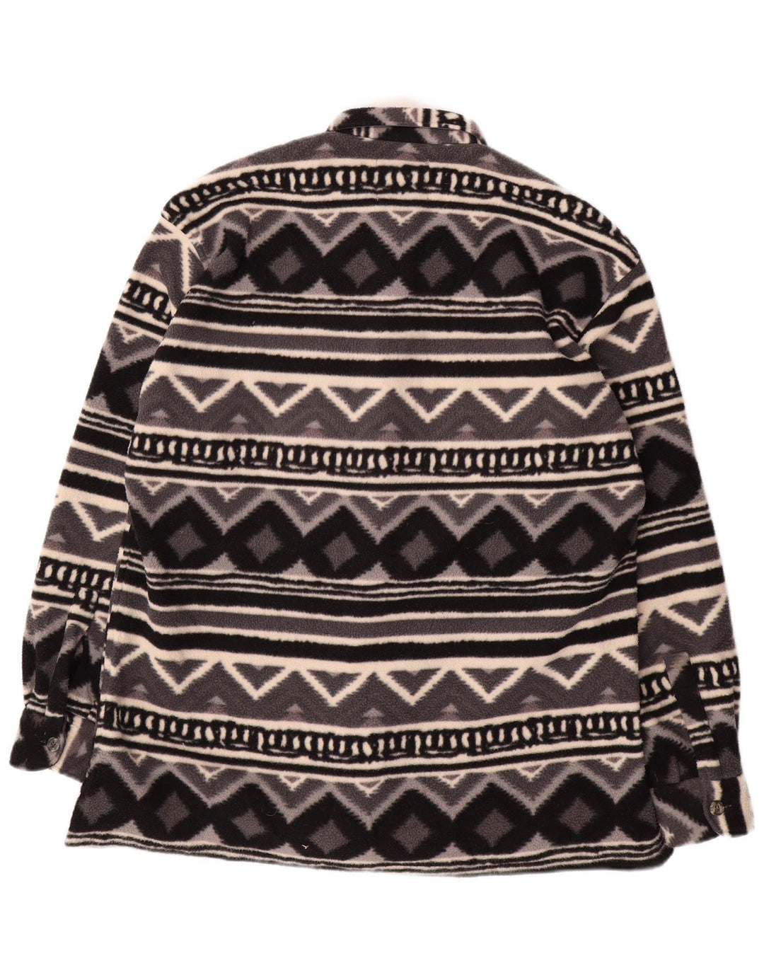 Męska koszula wierzchnia w stylu vintage, polarowa, duża, szara, geometryczna