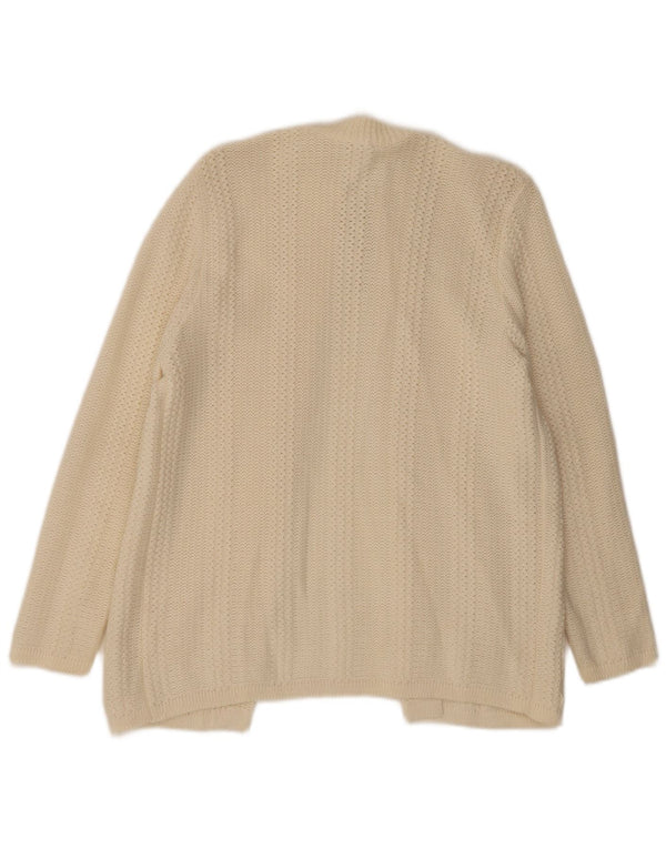 Sweter damski w stylu vintage, wiązany z przodu, UK 16, duży, w kolorze złamanej bieli