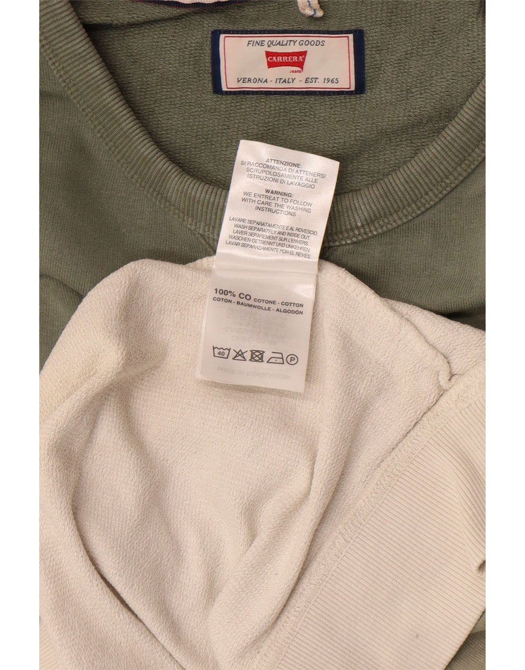 Męska bluza Carrera Jumper, duża, zielona bawełna z blokami kolorów