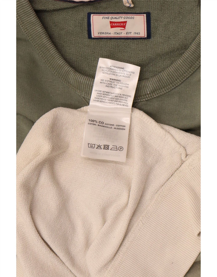 Męska bluza Carrera Jumper, duża, zielona bawełna z blokami kolorów