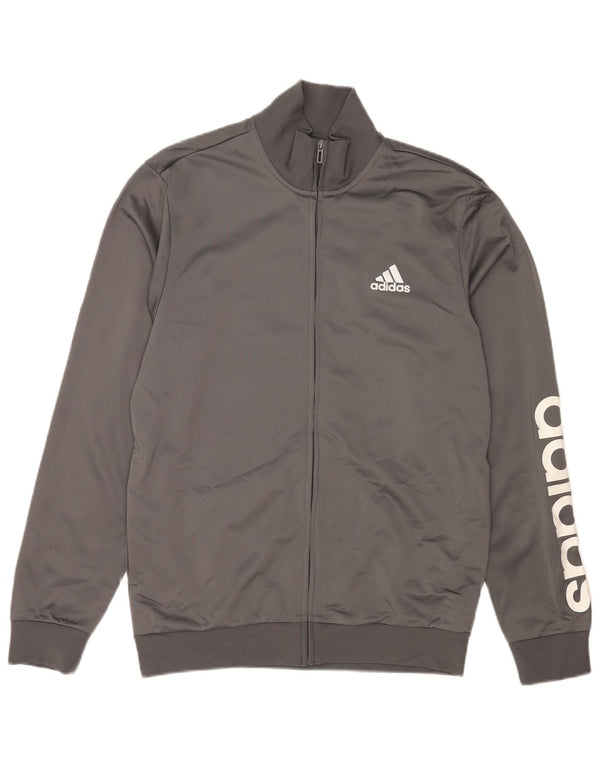 Męska bluza dresowa Adidas z grafiką UK 40/42 Średni szary poliester