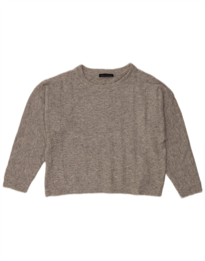 Marks & Spencer Damski sweter z okrągłym dekoltem, UK 12, średni szary