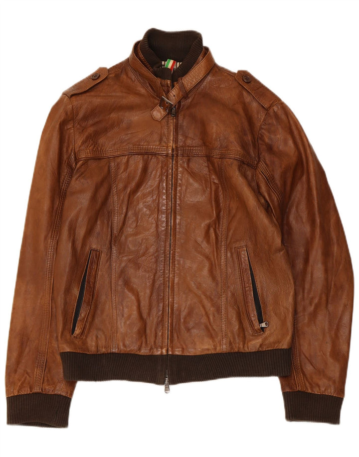 Vintage męska skórzana kurtka wojskowa UK 36 Small Brown
