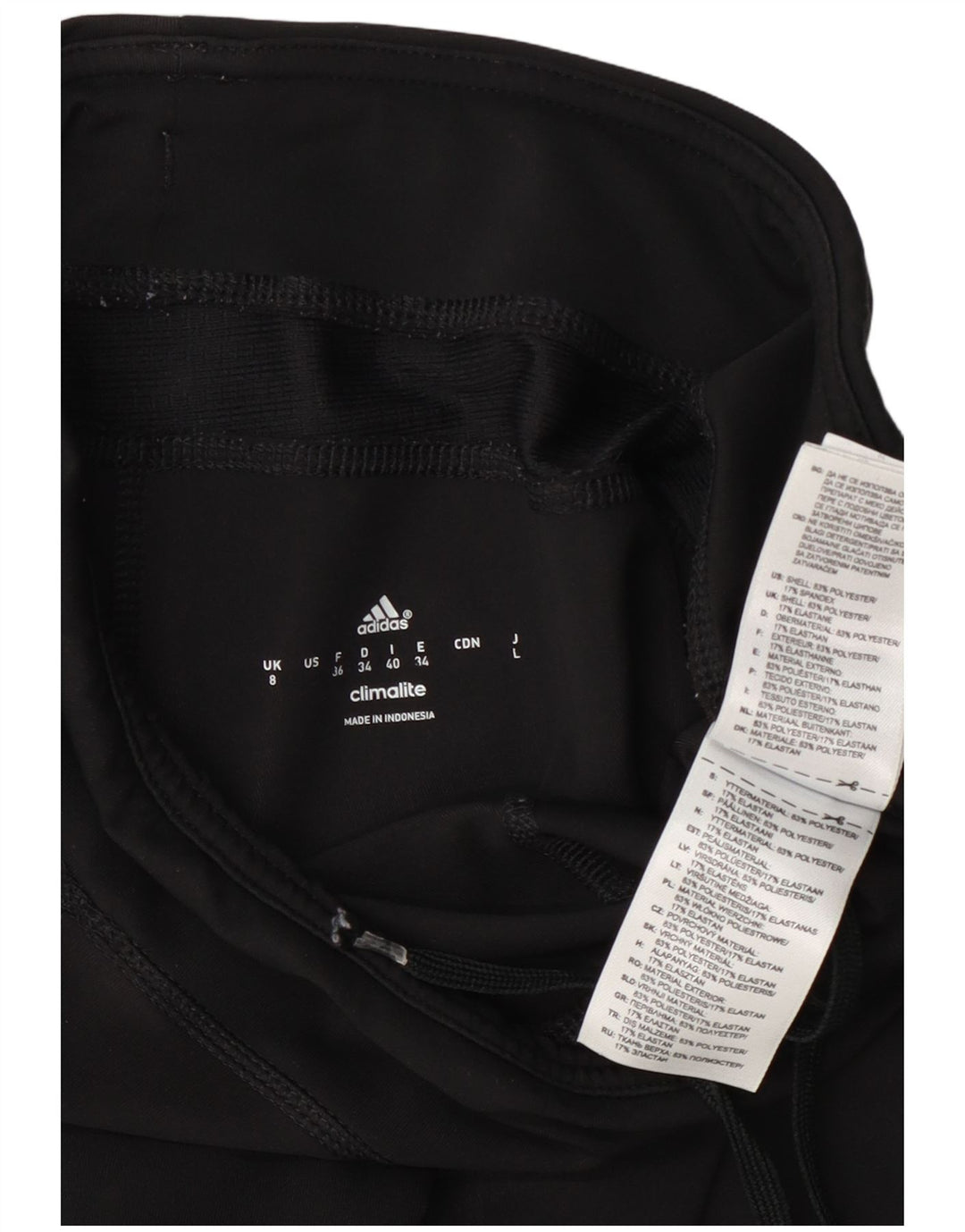 Legginsy Adidas Damskie Climalite Capri UK 8 Małe Czarne Poliester