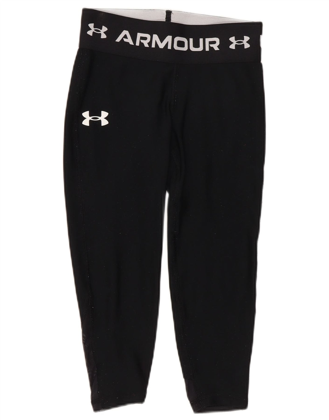 Dziewczęce legginsy Capri z grafiką Under Armour 7-8 lat, małe, czarne, poliestrowe