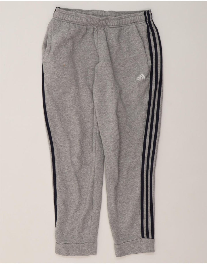 Męskie spodnie dresowe Adidas, duże, szare, nakrapiane