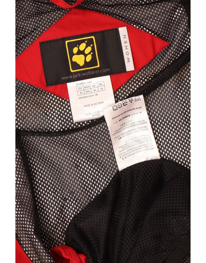 Damska kurtka przeciwdeszczowa oversize JACK WOLFSKIN UK 18 XL w kolorze czerwonym