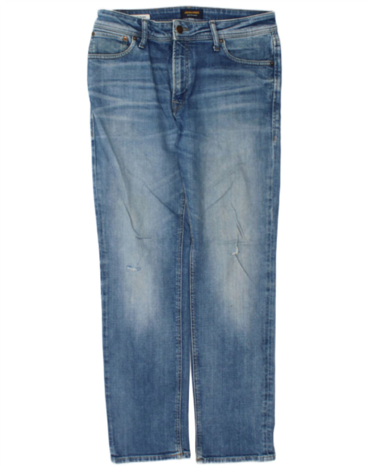 Męskie jeansy Jack & Jones w trudnej sytuacji W32 L32, niebieska bawełna