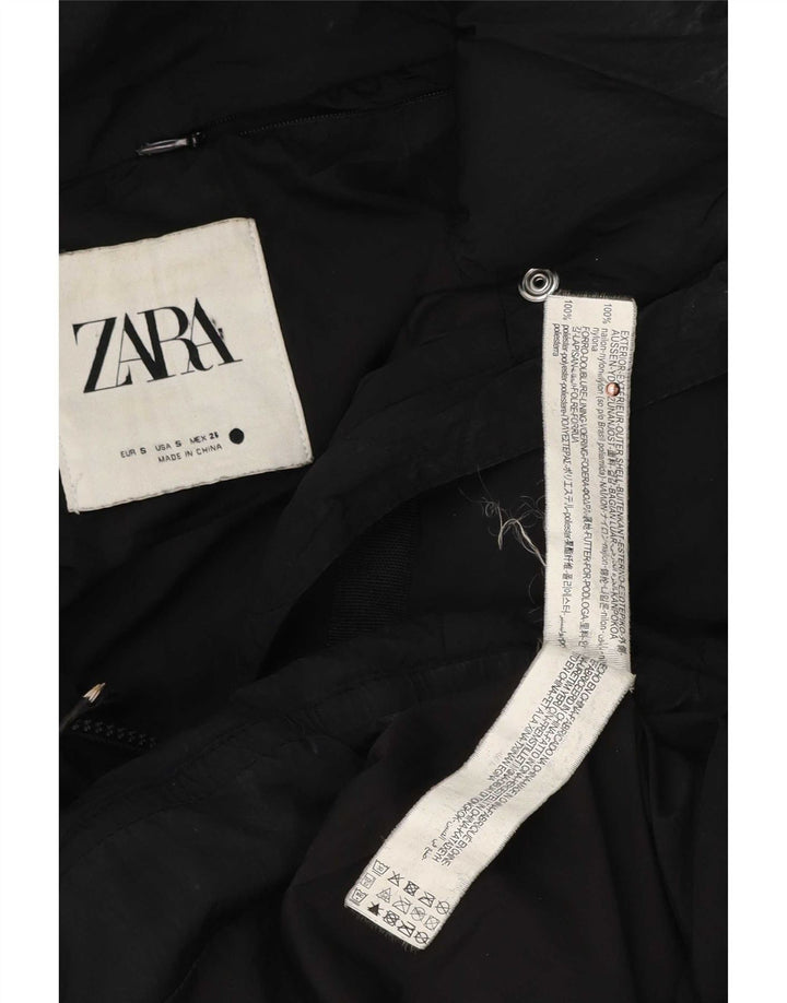 Damska, oversize'owa, wyściełana kurtka Zara UK 10, mała, czarna, z poliestru