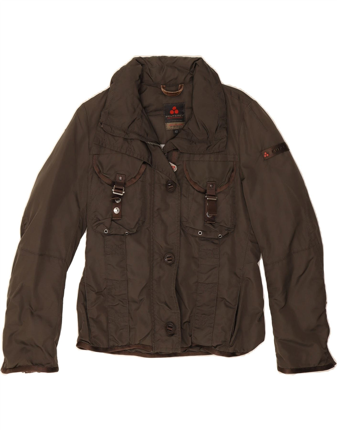 PEUTEREY Womens Utility Jacket IT 40 Small Brown Polyester Vintage PEUTEREY and Second-Hand PEUTEREY from Messina Hembry 