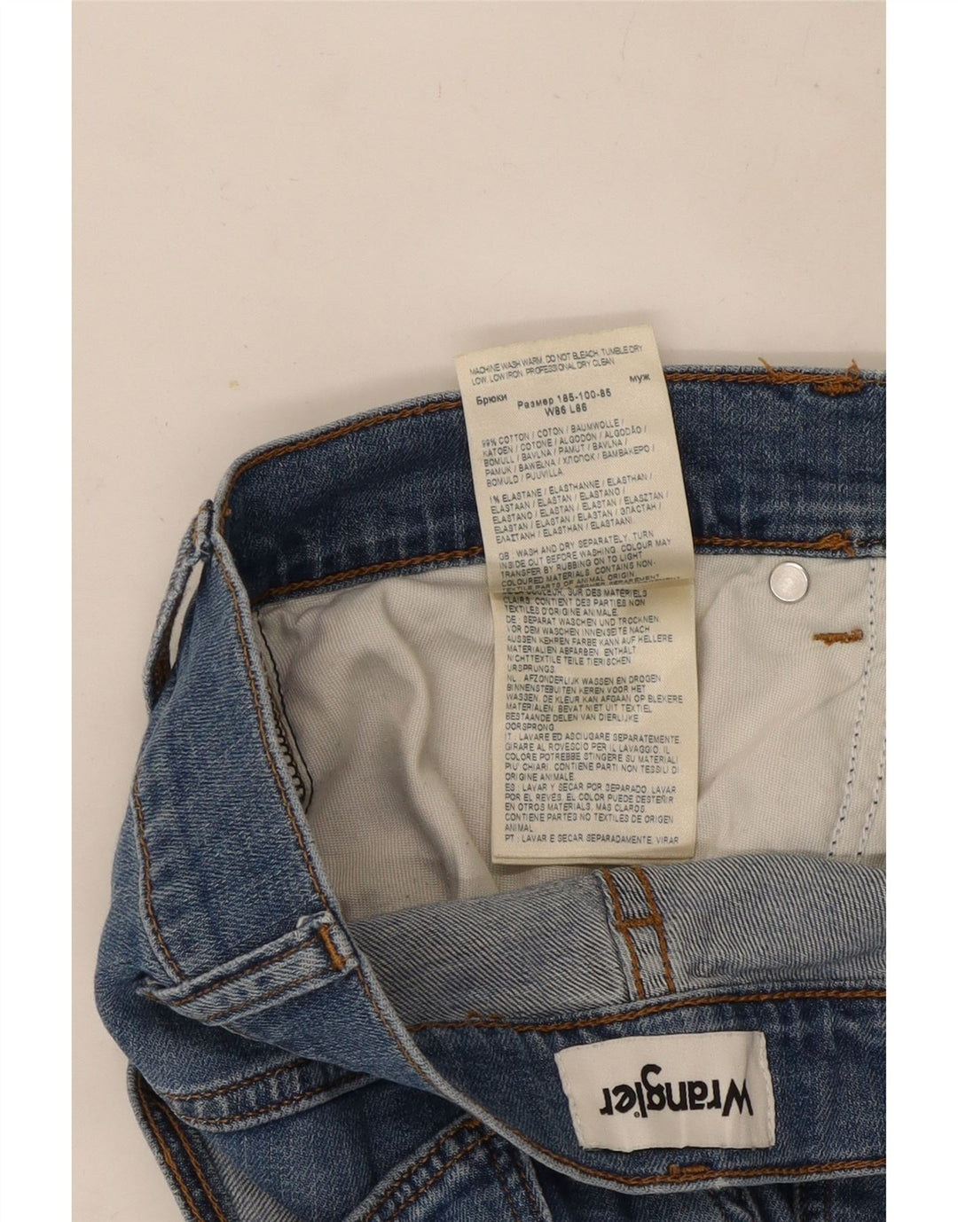 Męskie spodenki jeansowe Wrangler Larston W34, duże, niebieskie, bawełniane