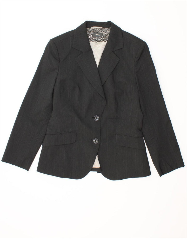 MEXX Womens 2 Button Blazer Jacket UK 14 Medium  Grey Polyester Vintage Mexx and Second-Hand Mexx from Messina Hembry 