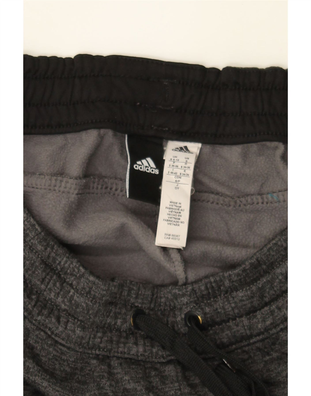 ADIDAS Womens Tracksuit Trousers UK 8/10 Small  Grey Flecked Polyester Vintage Adidas and Second-Hand Adidas from Messina Hembry 