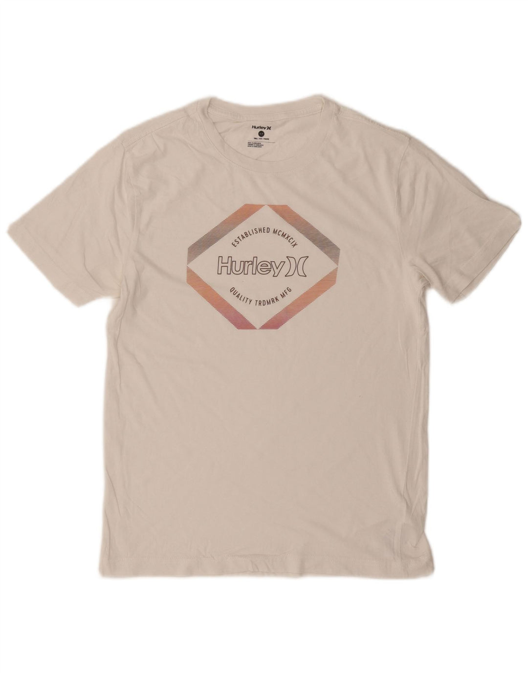 Męski T-shirt z grafiką Hurley, mały, biały, bawełniany