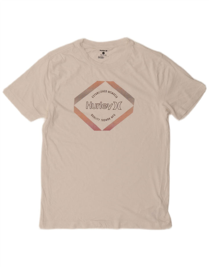Męski T-shirt z grafiką Hurley, mały, biały, bawełniany