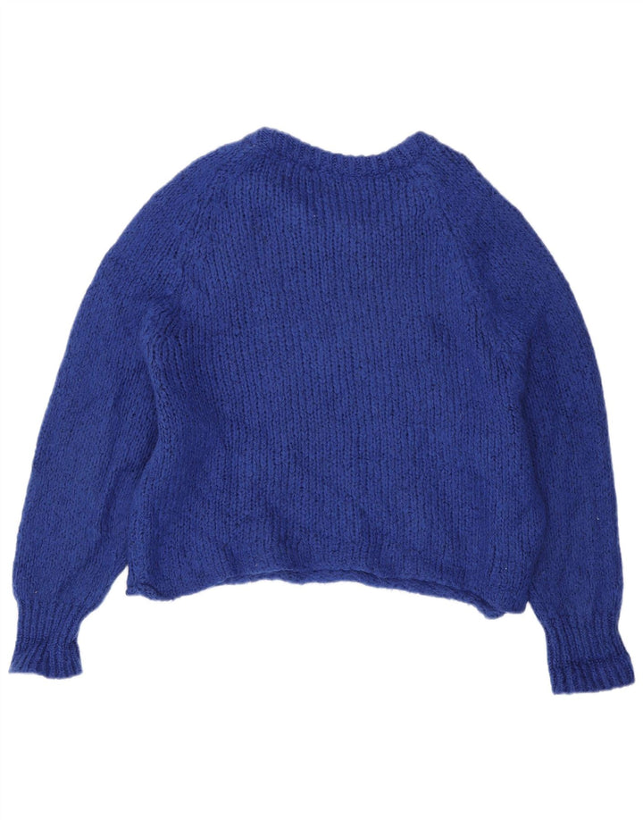 Damski sweter Zara Crop Oversize z dekoltem w łódkę UK 14 Średni niebieski