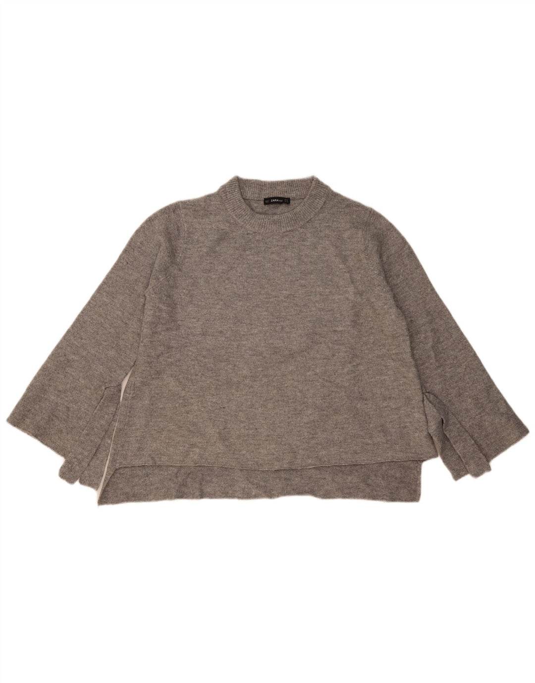 Damski sweter oversize z wycięciem pod szyją Zara UK 14 Średni szary nakrapiany