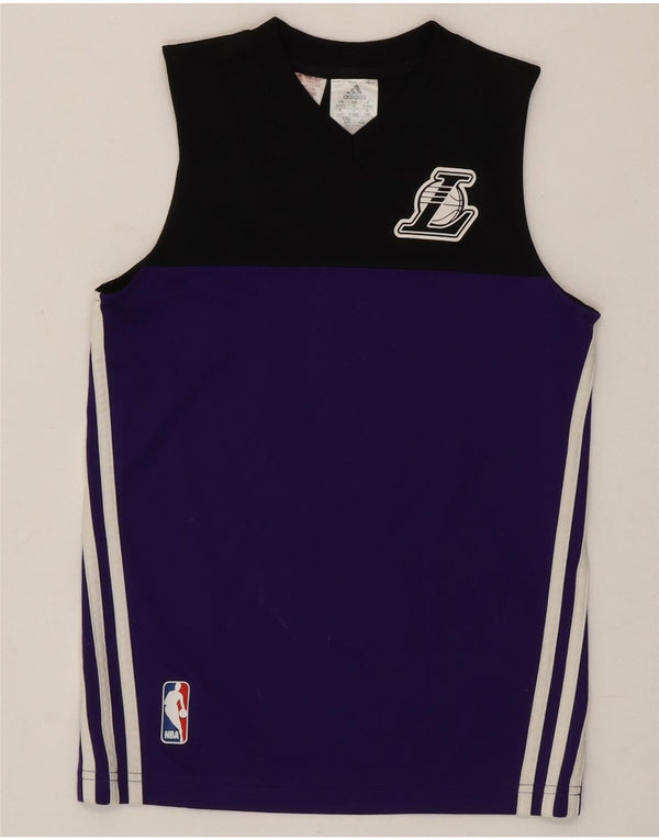 Chłopięca kamizelka Adidas Los Angeles Graphic Top 9-10 lat w kolorze fioletowym
