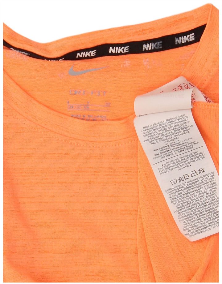 Chłopięcy T-shirt Nike Dri Fit, 8-9 lat, mały, pomarańczowy poliester w paski