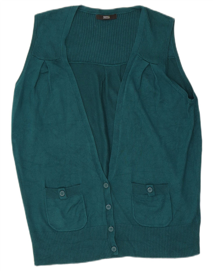 Marks & Spencer Damski sweter bez rękawów, UK 12, średni zielony