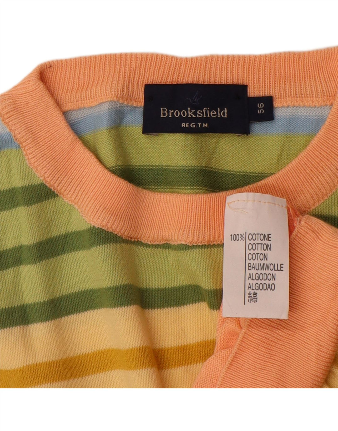 Męski sweter Brooksfield z okrągłym dekoltem IT 56 XL w wielokolorowe paski