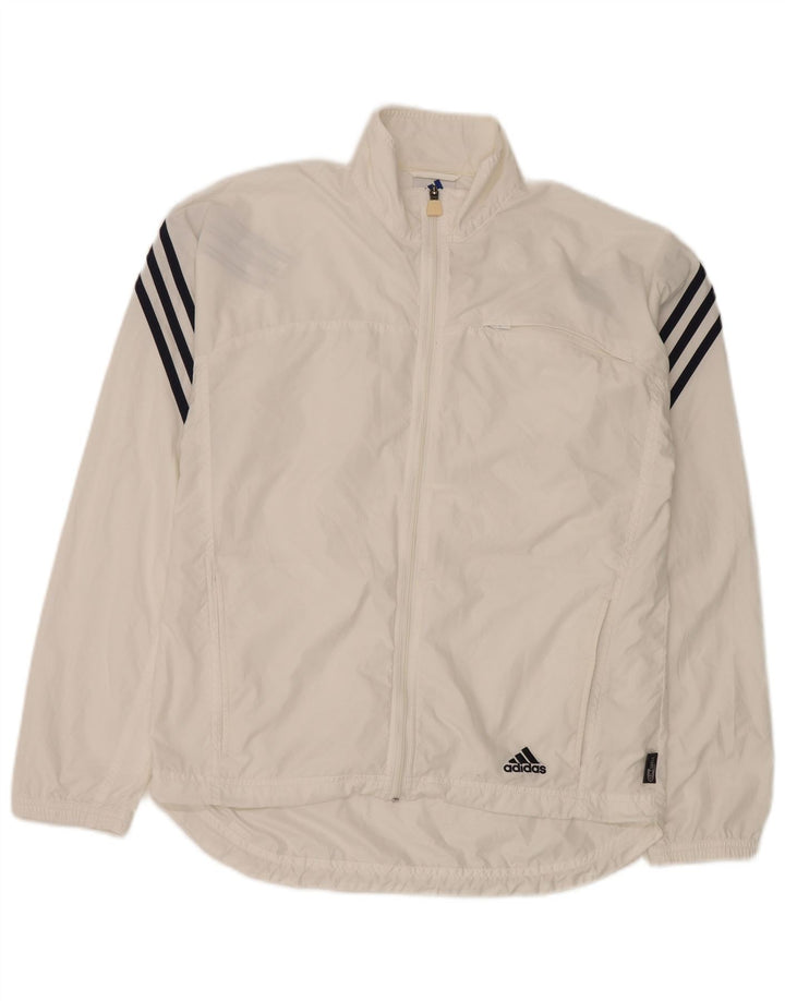 Adidas Męska bluza dresowa, mała, biała, poliestrowa