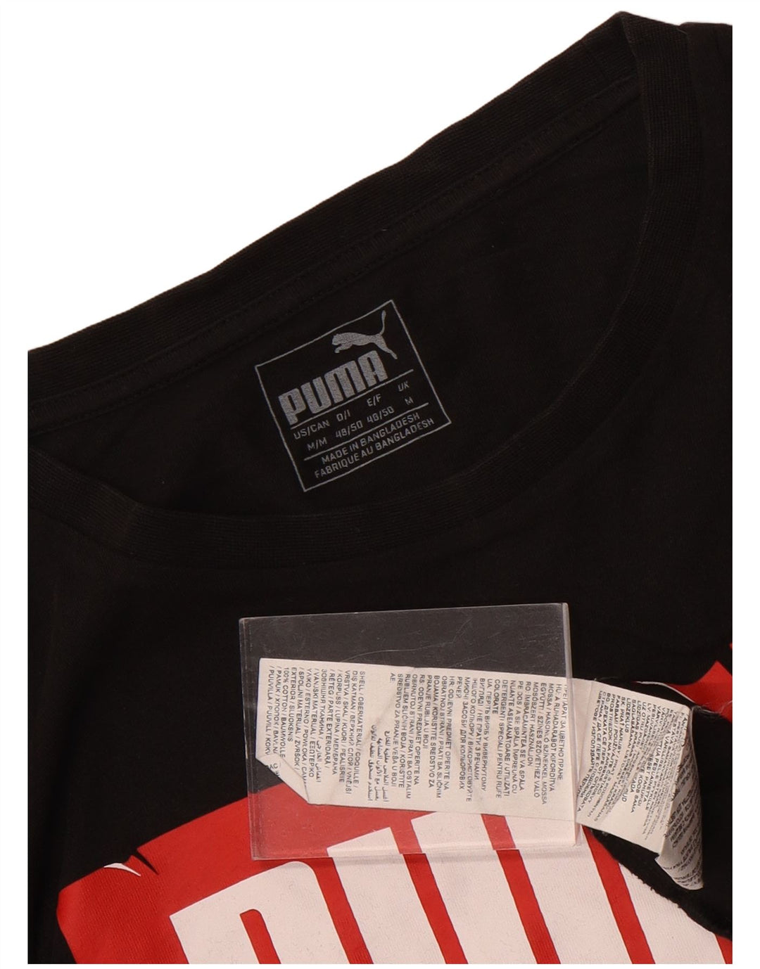 Męska koszulka z grafiką Puma, średnia czarna bawełna