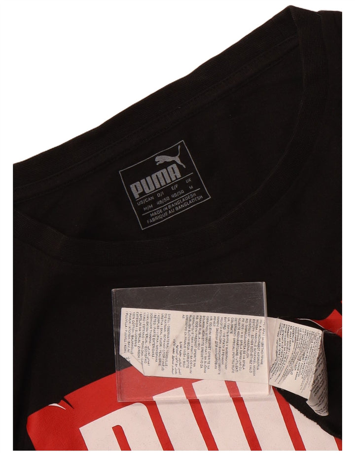 Męska koszulka z grafiką Puma, średnia czarna bawełna