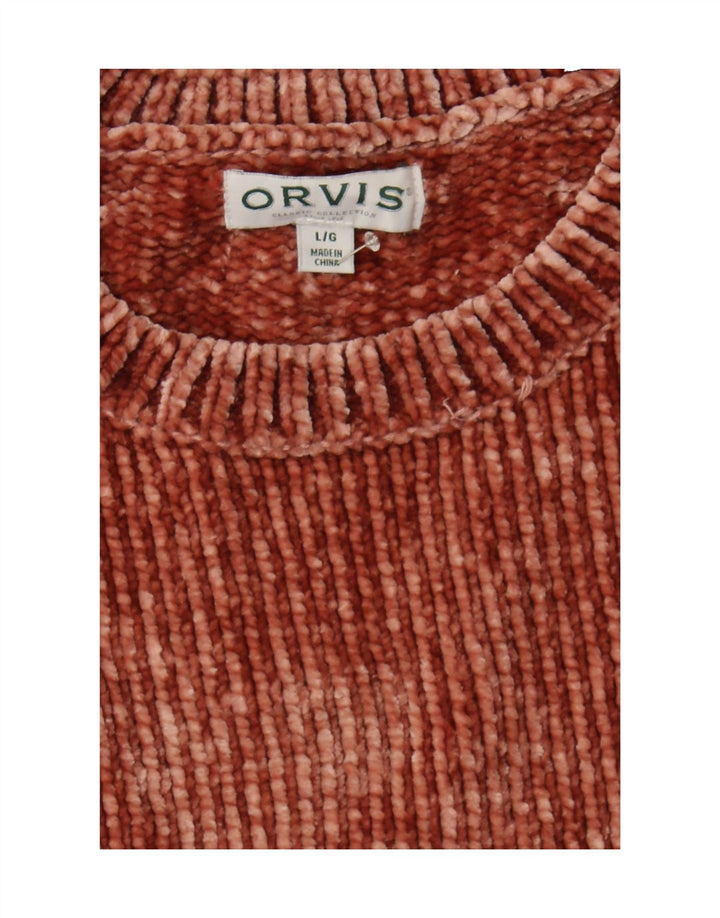 ORVIS Womens Crew Neck Jumper Sweater UK 16 Large Brown Flecked Polyester Vintage Orvis and Second-Hand Orvis from Messina Hembry 