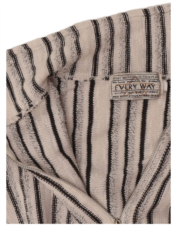 Vintage męski sweter polo w średnie białe paski